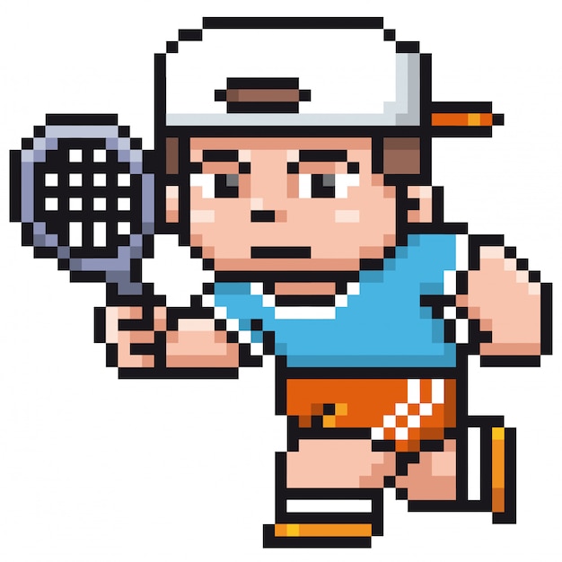 Cartoon tennisser - pixel ontwerp