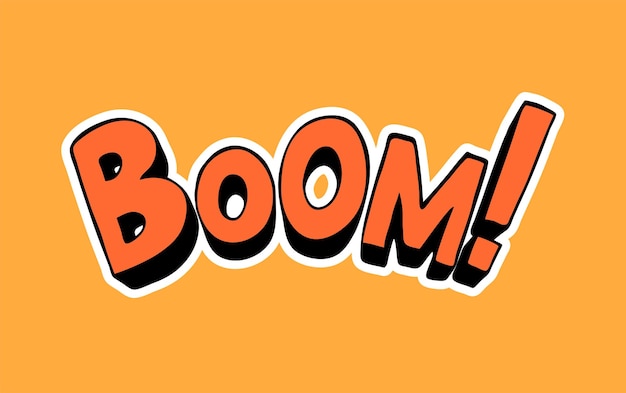 Cartoon text boom on a colorful background