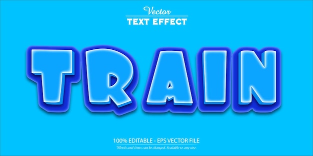 Cartoon text effect editable blue color text style