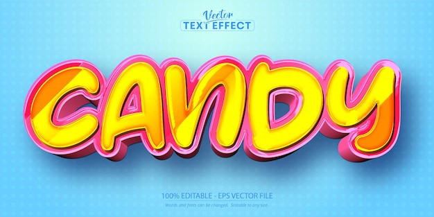 Cartoon text effect editable candy text and comic text style