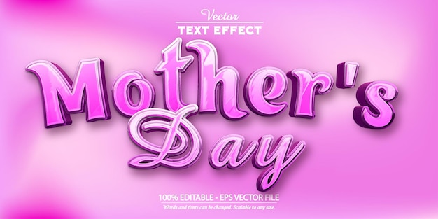 Vector cartoon text effect editable pink color text style