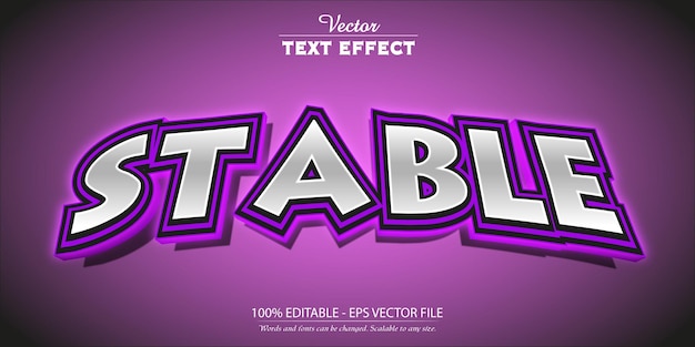 Cartoon text effect editable purple color text style