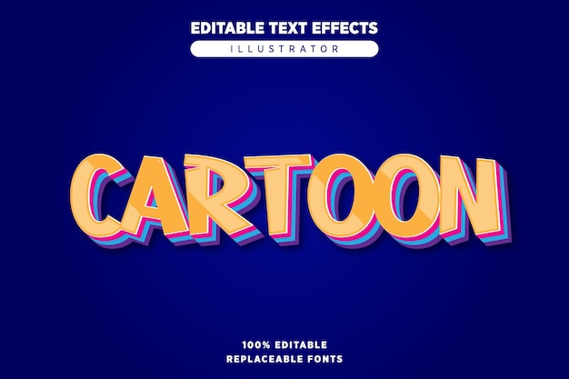 Cartoon text effect editable