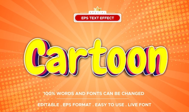 Cartoon text effect editable