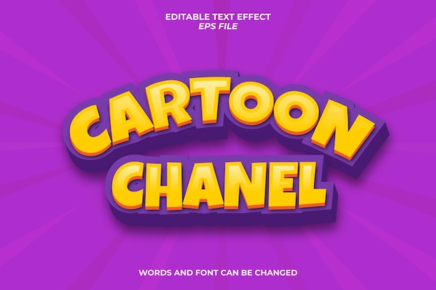 cartoon text effect, font editable, typography, 3d text. vector template