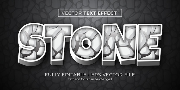 Vector cartoon text effect with stone pattern