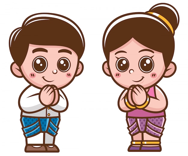 Cartoon Thai kids