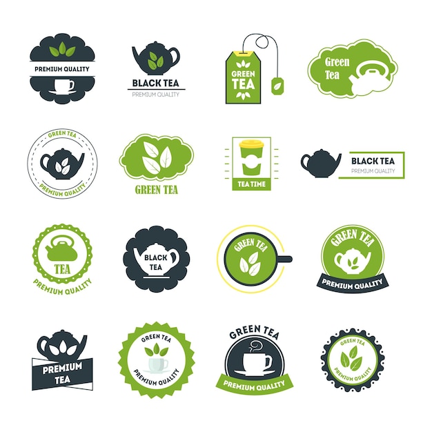 Cartoon Thee Badges of Labels Set Vector