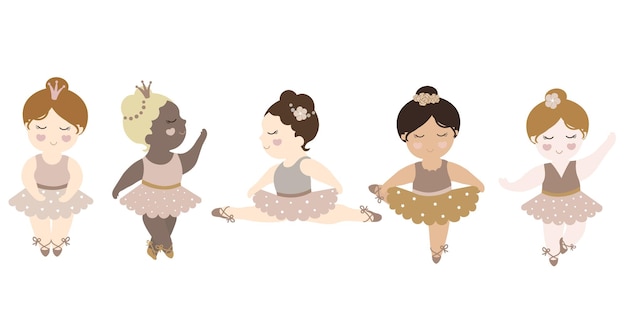 A cartoon of three ballerinas in different poses.