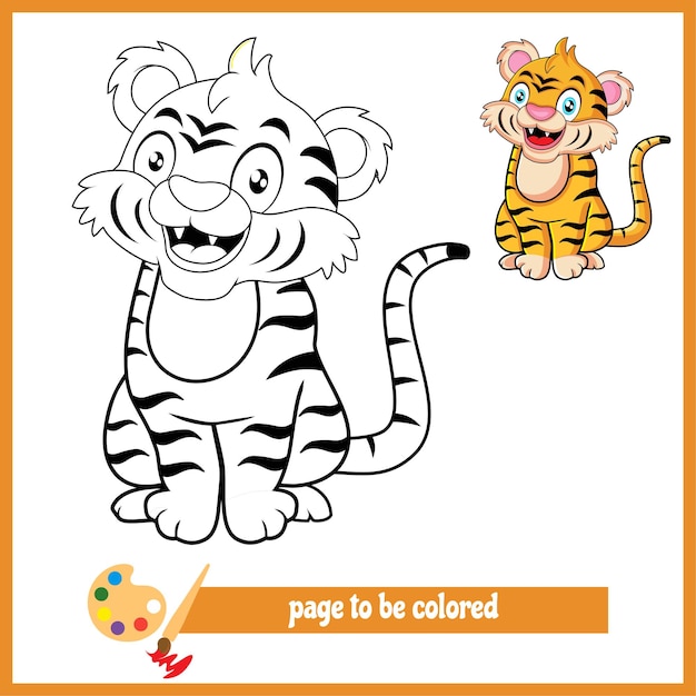 Tigre del fumetto a immagini da colorare