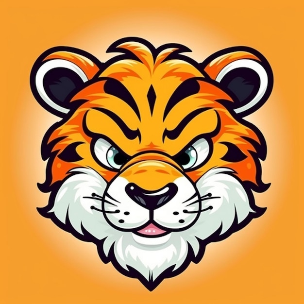 Vector cartoon tiger face clipart vector design