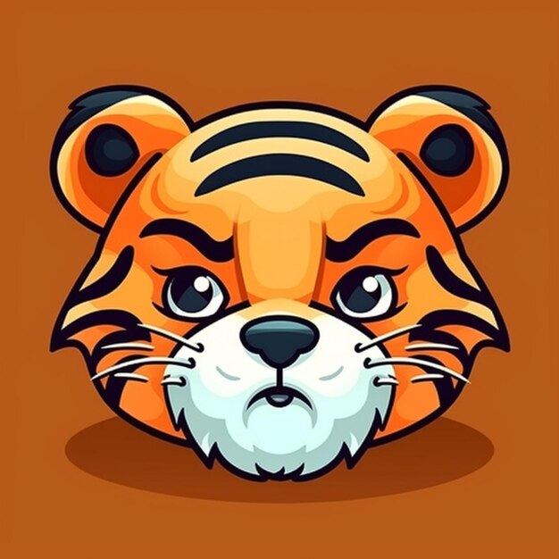 Cartoon Tiger face clipart Vector Design