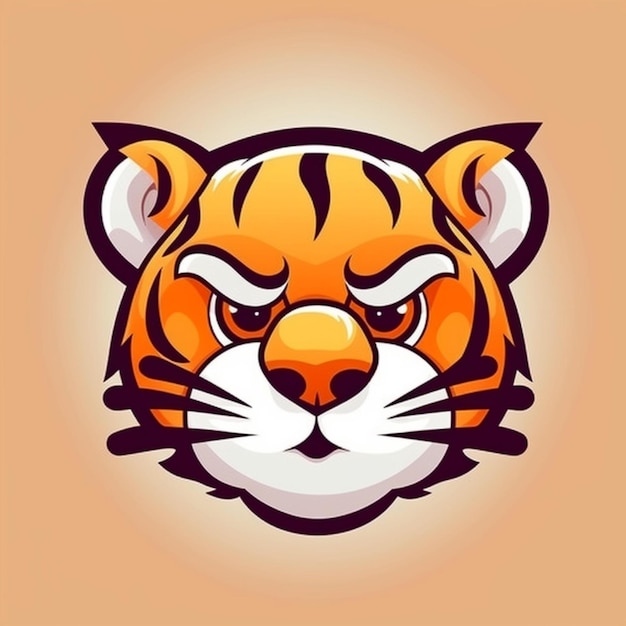 Cartoon Tiger face clipart Vector Design