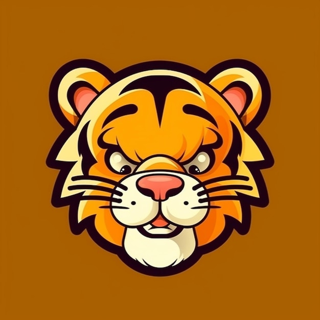 Cartoon tiger face clipart vector design