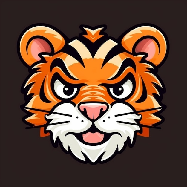 Vector cartoon tiger face clipart vector design