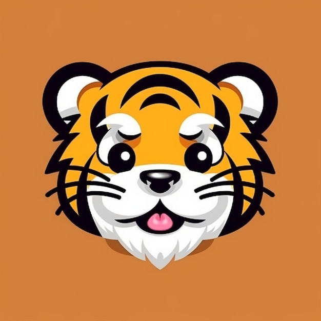 Vector cartoon tiger face clipart vector design