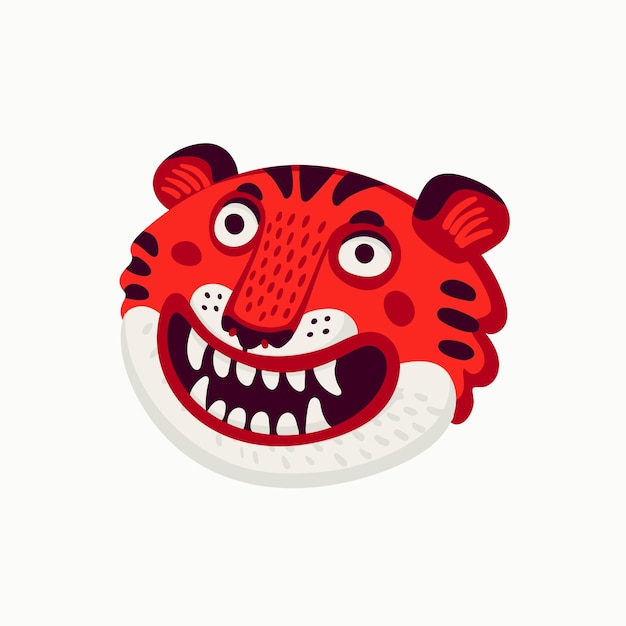 cartoon tiger funny red face