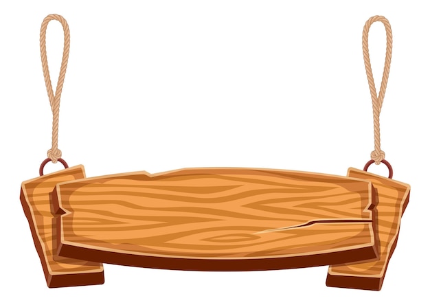 Вектор Мультяшная деревянная доска висячий деревянный шаблон знака