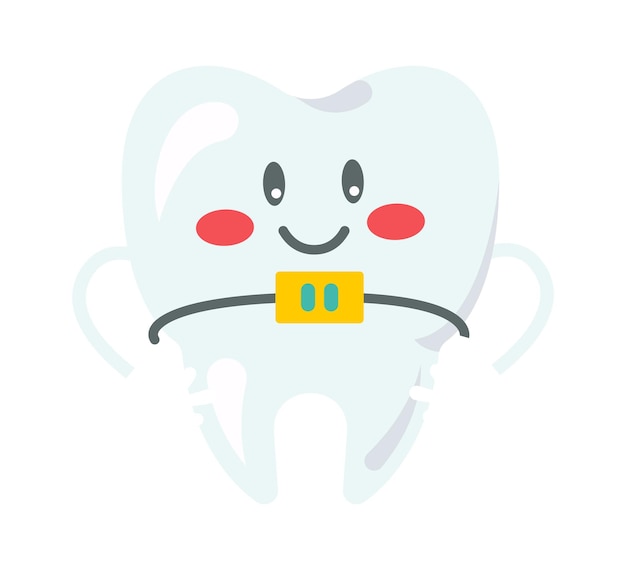 Cartoon tooth character vector illustration