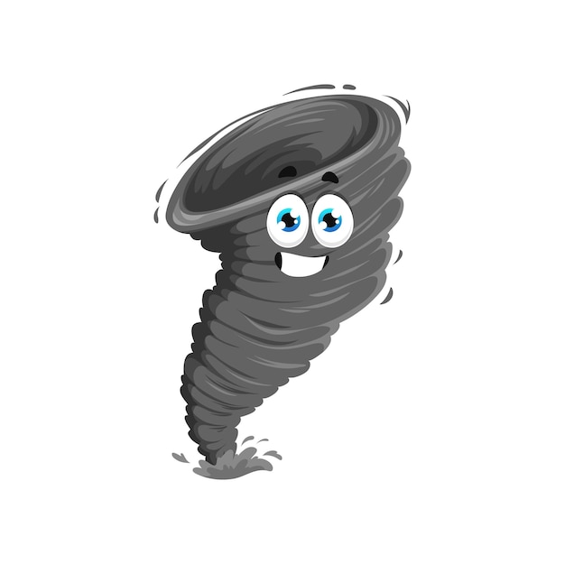 Vector cartoon tornado character funny vector storm