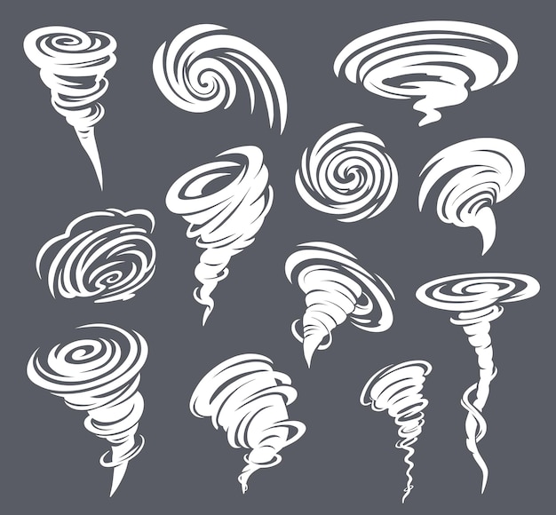 Vector cartoon tornado hurricane twister cyclone storm