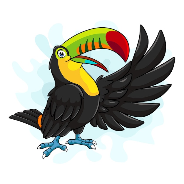 Cartoon toucan bird on white background