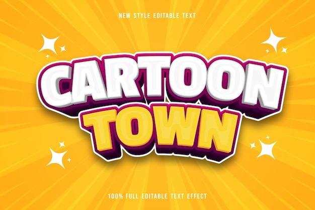 Cartoon town editable text effect cartoon comic style