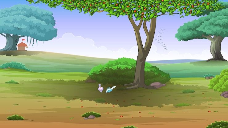 Vector cartoon tree background