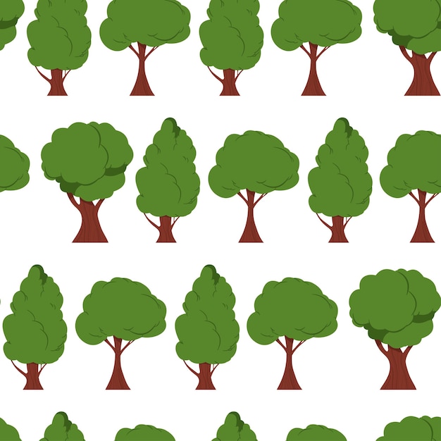 Cartoon tree vector cartoon seamless pattern