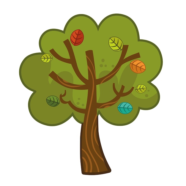 Мультфильм дерево векторные иллюстрации