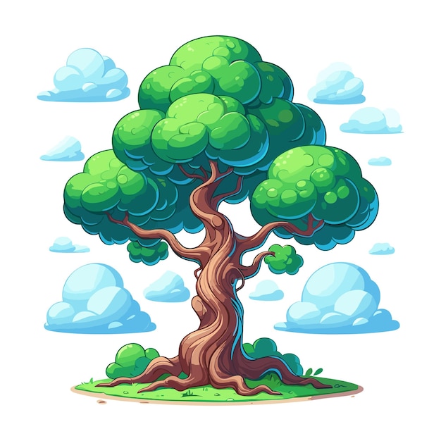 Vector cartoon tree vector illustration