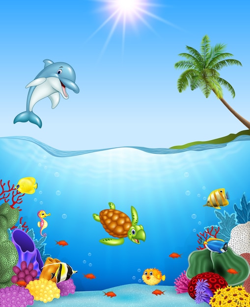 Vector cartoon tropical fish