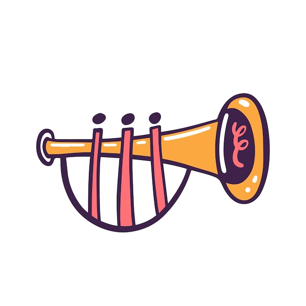 A cartoon of a trumpet with the letter b on it