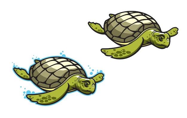 Cartoon turtle animal mascot for sport team club