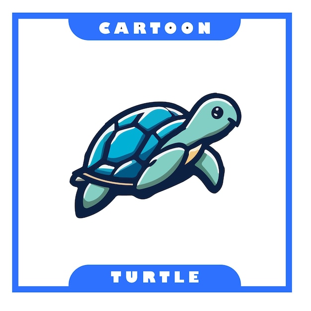 Vector cartoon turtle design with simple style