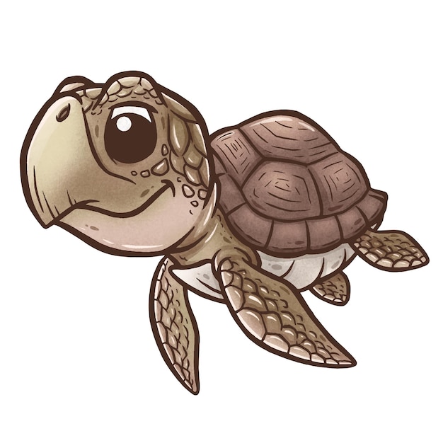 A cartoon turtle with a big eye.