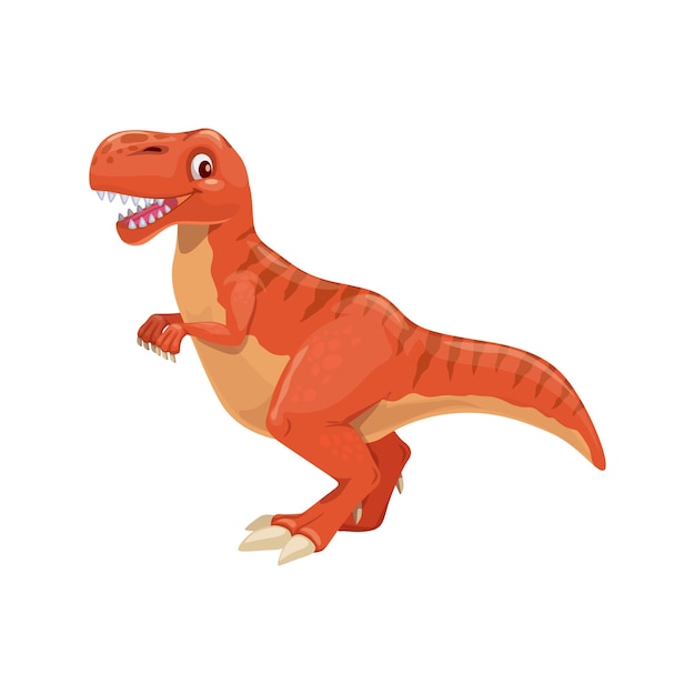 Vector cartoon tyrannosaur dinosaur cute dino character