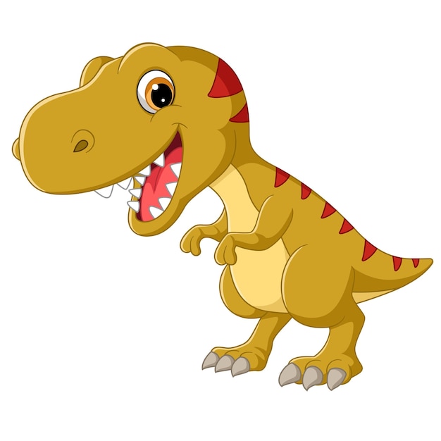 Vector cartoon tyranosaurus on white background