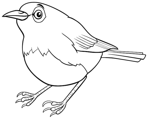 Cartoon uguisu bird animal character coloring page