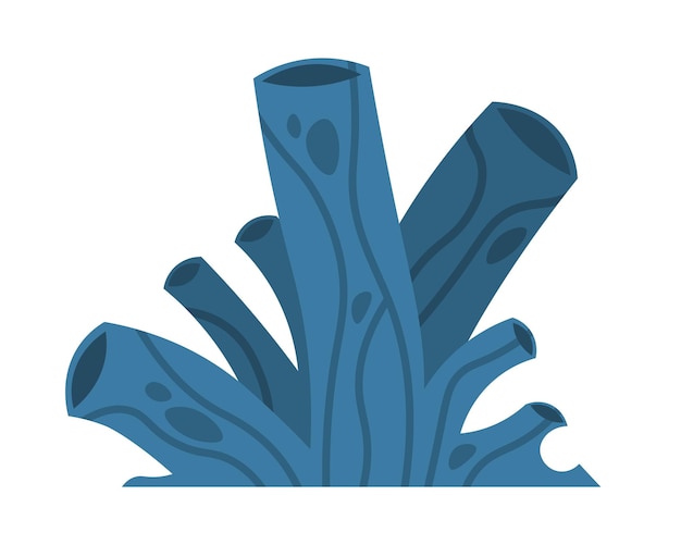 Cartoon underwater sea plant aquarium decorative element undersea flora template ocean bottom exotic natural greenery isolated doodle aquatic tropical algae mockup vector coral reefs blue seaweed