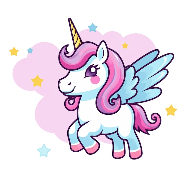 Cartoon unicorn vector design