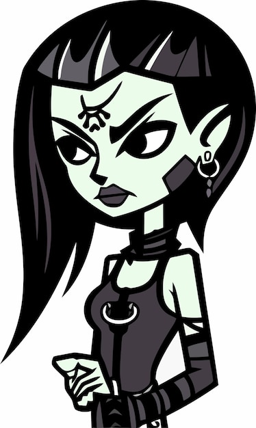 Vector a cartoon of a vampire girl