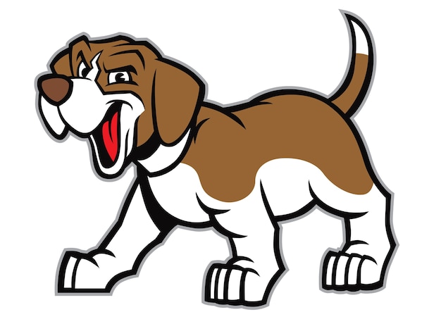 Vector cartoon van beagle hond