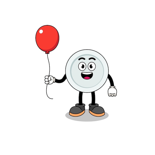 Cartoon van bord met een ballon