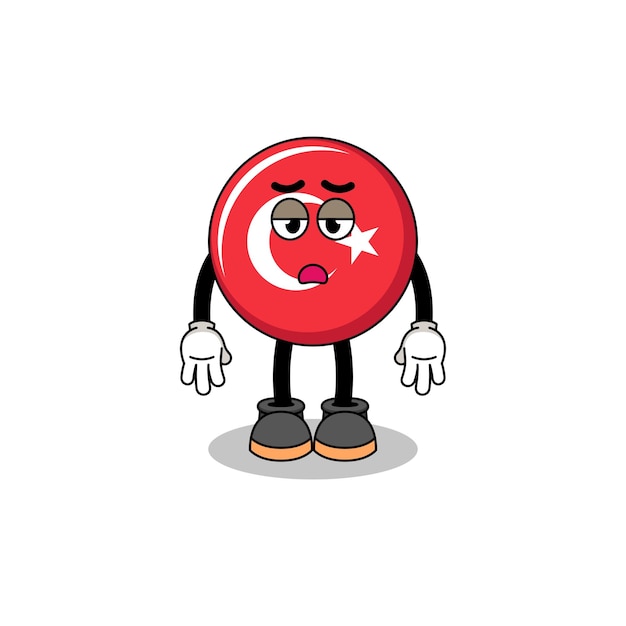 Vector cartoon van de vlag van turkije die een vlinder vangt