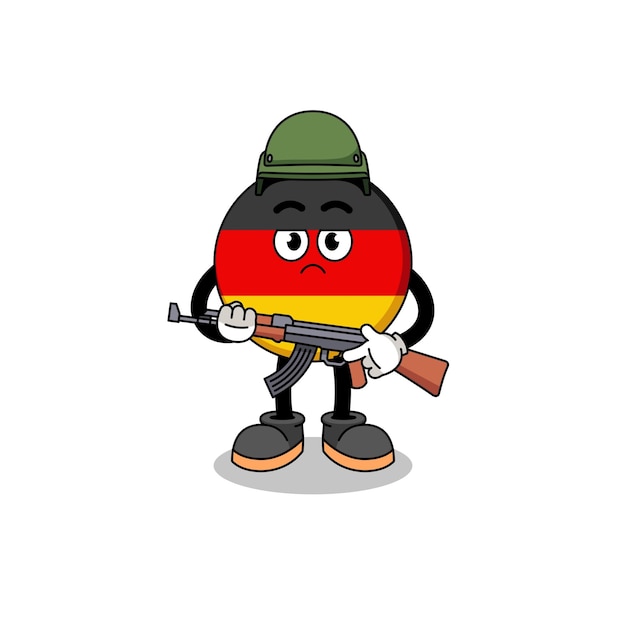 Cartoon van duitse vlag soldaat karakter ontwerp