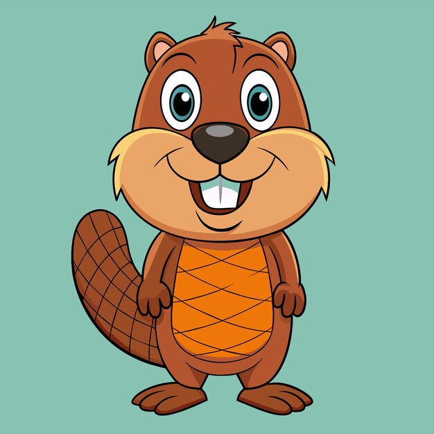 Vector cartoon van een bever