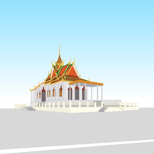 cartoon van een pagode