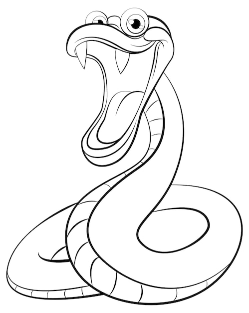 Vector cartoon van een slang met tanden