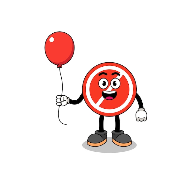 Cartoon van stopbord met een ballonkarakterontwerp